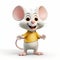 Charming Cartoon Mouse With Big Eyes And Yellow Shirt