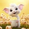 Charming Cartoon Mouse With Popcorn In Zbrush Style