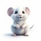 Charming Cartoon Mouse Poses On White Background In Vicente Romero Redondo Style