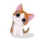 Charming cartoon red cat character