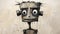 Charming Cartoon Robot Painting With Shiny Eyes - Technological Art