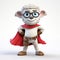 Charming Cartoon Sheep Superhero With Glasses And Cape