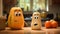 Charming Cartoon Squash Friends On Kitchen Counter With Tomatoes