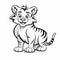 Charming Cartoon Tiger Coloring Page