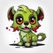 Charming Cartoon Vector Adorable Zombie Monster Dog