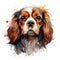 Charming Cavalier King Charles Spaniel Illustration In Vibrant Paint Splatters