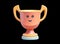 A charming championship trophy cup depicted in a cartoon clay toy style.