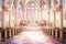 Charming Chapel Interior Valentine Day background