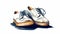 Charming Character Illustration Of White Shoes With Wooden Soles