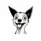 Charming Chihuahua Cartoon Head With Tongue Out - Geof Darrow Style