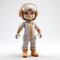 Charming Child Astronaut In A Clean And Streamlined 3d Model Suit