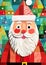 Charming Children's Christmas card with a close-up illustration of Santa Claus.