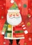 Charming Children's Christmas card with a close-up illustration of Santa Claus.