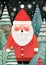 Charming Children's Christmas card with a close-up illustration of Santa Claus.