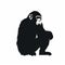 Charming Chimpanzee Silhouette: Dark And Clean Wildlife Muralism