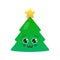 Charming christmas tree isolated emoticon