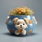 Charming Clay Ceramic Dog Sitting In Flower Pot - Daz3d Style