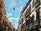 Charming colourful street with vibrant vintage facades in Cagliary, Sardinia, Italy. Vintage architecture. Old fashioned living