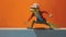 Charming Concept Art: Giant Lizard Skateboarding In Nigel Van Wieck Style