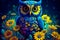 A charming and curious owl with wide eyes peering through the trees. AI Generated