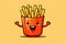 Charming Cute fried fries character. Generate Ai