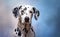 Charming Dalmatian dog against a bright pastel background. Generative AI.