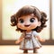 Charming Disney Baby Girl In Ray Traced Dress - Adorable Toy Sculptures