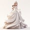 Charming Disney Princess Doll In White Dress - 3d Printed Art