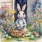 Charming Easter Bunny Amidst Spring Blossoms\\\