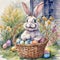 Charming Easter Bunny Amidst Spring Blossoms