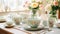 Charming Egg Cups, Floral Plates, and Pastel Napkins