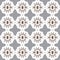 Charming and elegant repeating flower pattern in white, brown, and gray on chic minimalist background