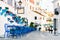 Charming empty street in old town of Mijas village, Spain