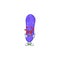 Charming escherichia coli cartoon character with a falling in love face