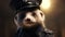 Charming Ferret Police Officer: Photorealistic Matte Painting With Ray Tracing