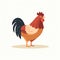 Charming Flat Rooster Illustration With Bold Character Design
