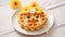 Charming Flower Decorated Waffle Face For Joyful Nature Celebration