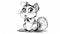 Charming Frazzled Squirrel: Ink Cartoon