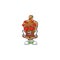 Charming gingerbread bell cartoon character with a falling in love face