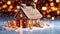 Charming Gingerbread Cottage Amidst Winter Bokeh - Generative AI