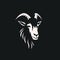 Charming Goat Head Logo With Eye-catching Detail On Black Background
