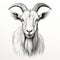 Charming Goat Portrait Illustration With Clean And Sharp Inking