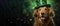 Charming Golden Retriever in Festive Hat Ready for St. Patrick's Day - Generative AI