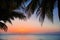 Charming gorgeous beautiful view of warm inviting sunset time at Cuban Cayo Coco island