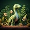 Charming Green 3d Dinosaur Toy For Little Children