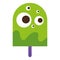 CHARMING GREEN POPSICLE WITH ZOMBIE EYES KAWAII FOR HALLOWEEN