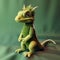 Charming Green Stuffed Dragon: A Mythological Basilisk Toy With Realistic Details