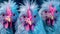 A charming group of chickens with bright blue feathers, taking a selfie. Generative AI