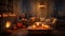 Charming Halloween in Cozy, Candlelit Living Room