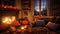 Charming Halloween in Cozy, Candlelit Living Room